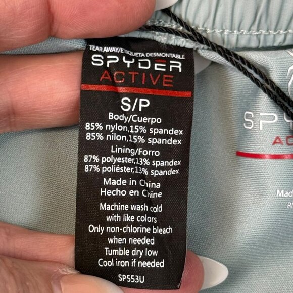 Spyder Running Shorts Womens Sz S Blue Pocket 4-Way Stretch Lined Wicking Active - Picture 9 of 10